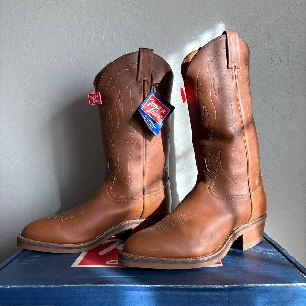 Tony Lama 4013 Brown Leather Western Boots | Men’s 8.5 EE | Discontinued | NWT - Picture 9 of 13